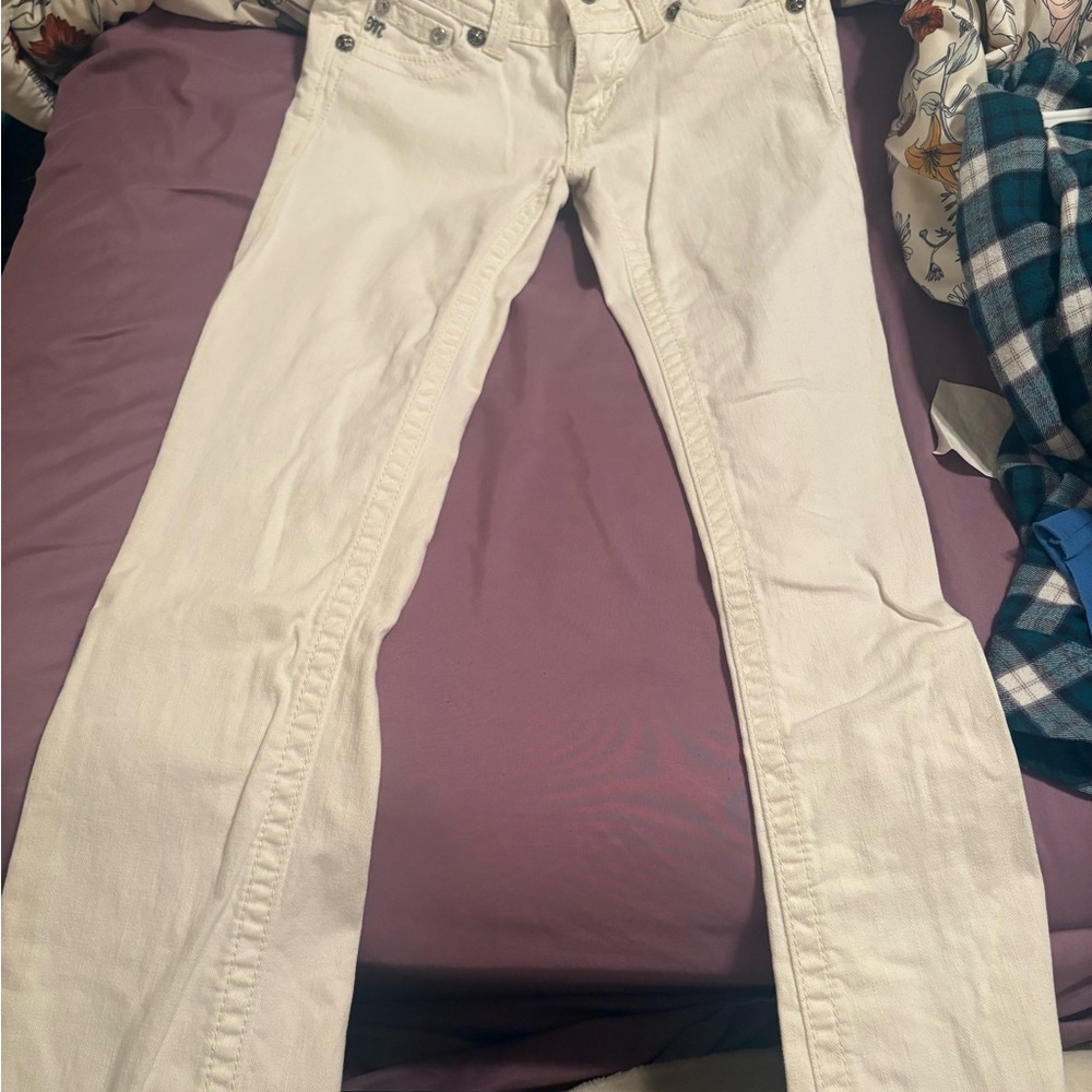 Miss Me Chic Cream Bootcut Jeans Low Rise